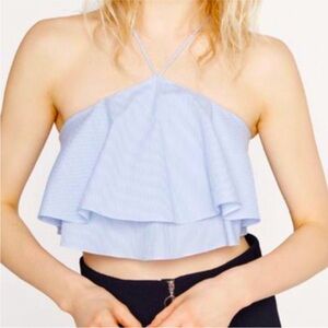 NWT Zara Pinstripe Halter/ Crop Top. Size: Small. Excellent condition